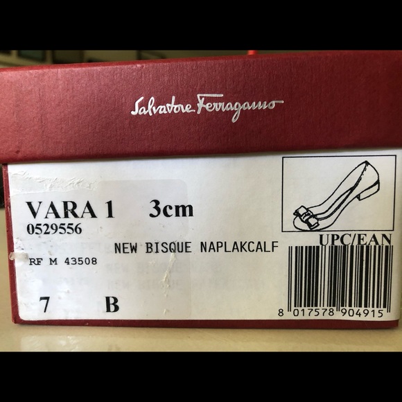 NIB Ferragamo Vara low heel, New Bisque, sz. 7. - Picture 6 of 6